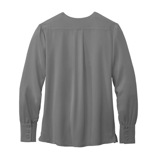 C2569 Brooks Brothers Ladies Open-Neck Satin Blouse