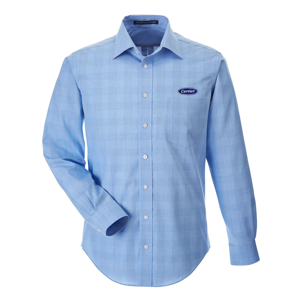 C1698M Devon & Jones Mens Crown Collection Glen Plaid Shirt