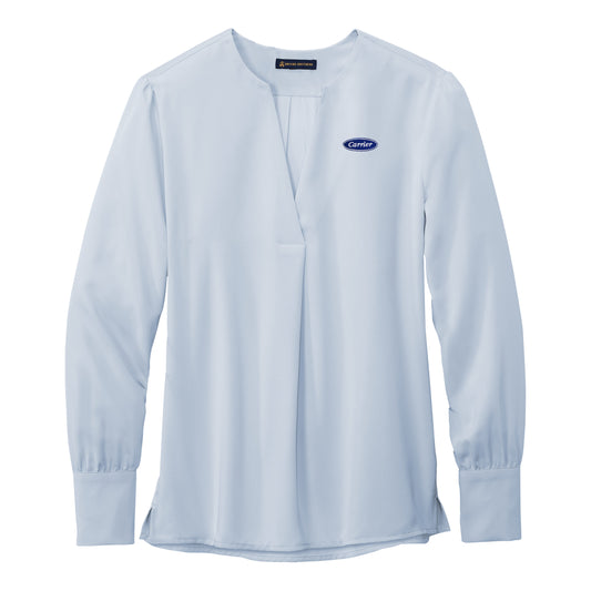 C2569 Brooks Brothers Ladies Open-Neck Satin Blouse