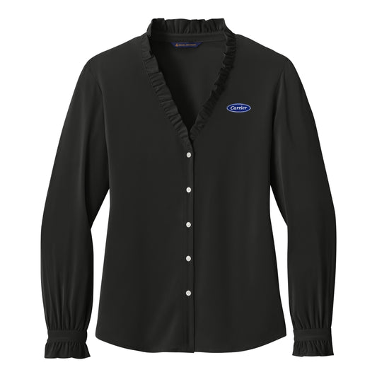 C2619 Brooks Brothers Ladies Long Sleeve Ruffle Collar Blouse