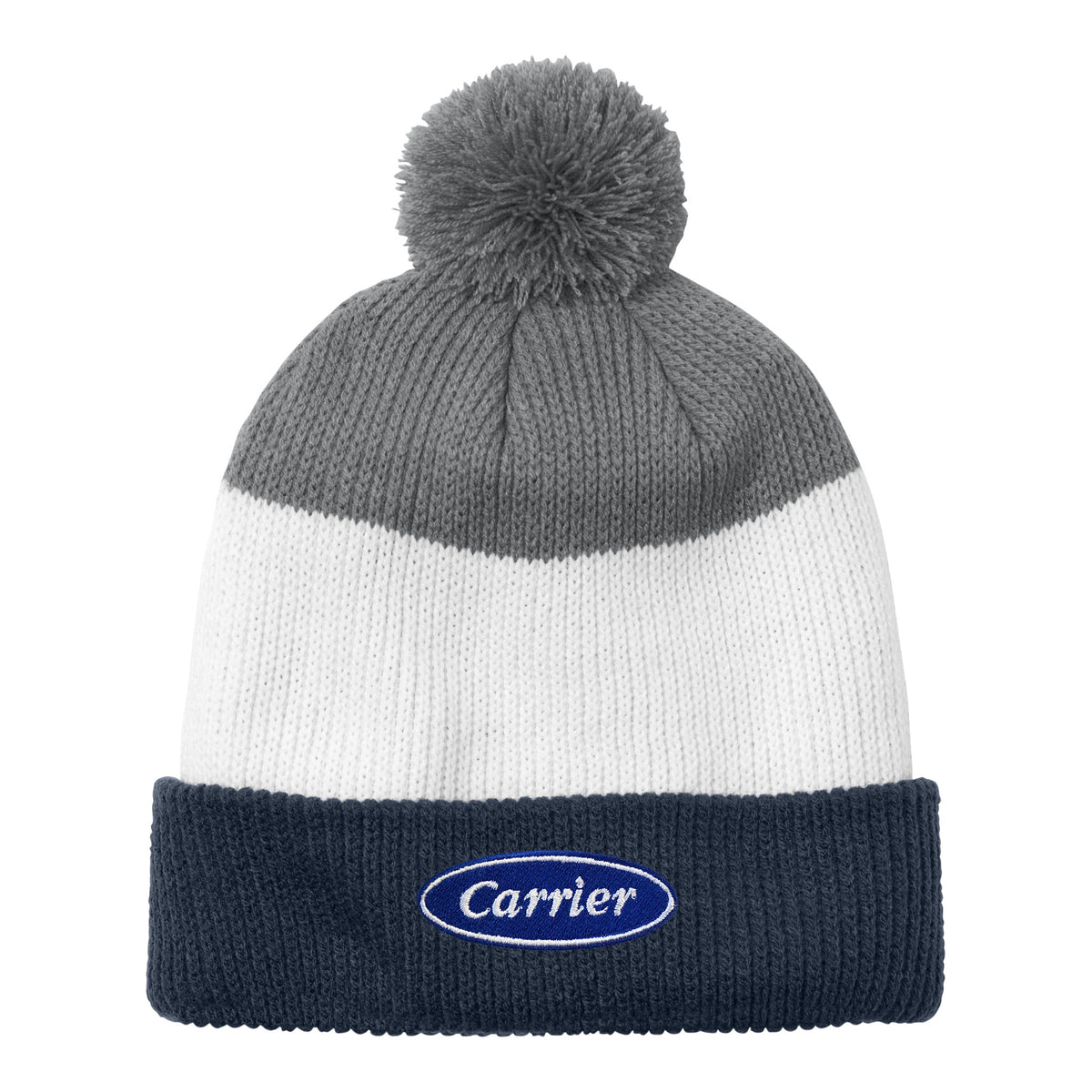 C2634 Port Authority Cozy Striped Pom Beanie