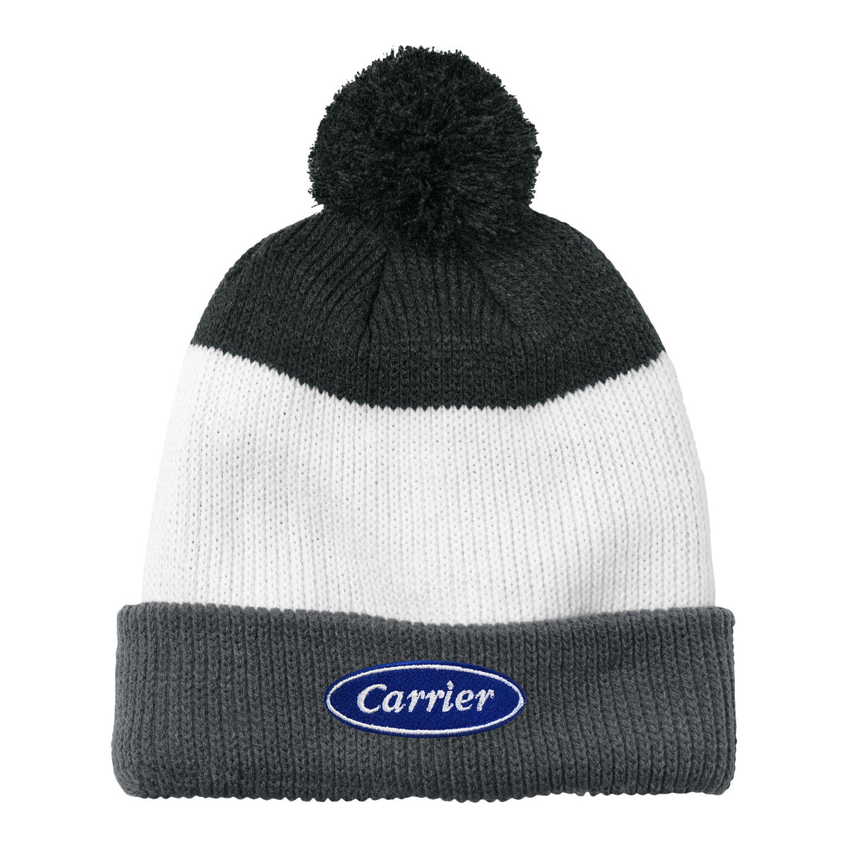 C2634 Port Authority Cozy Striped Pom Beanie